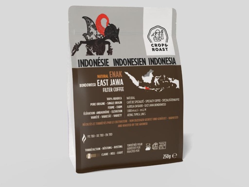 ENAK NATURAL, Specialty Filter Coffee Bean, CROP and ROAST, East Jawa Bondowoso Indonesia, Natural